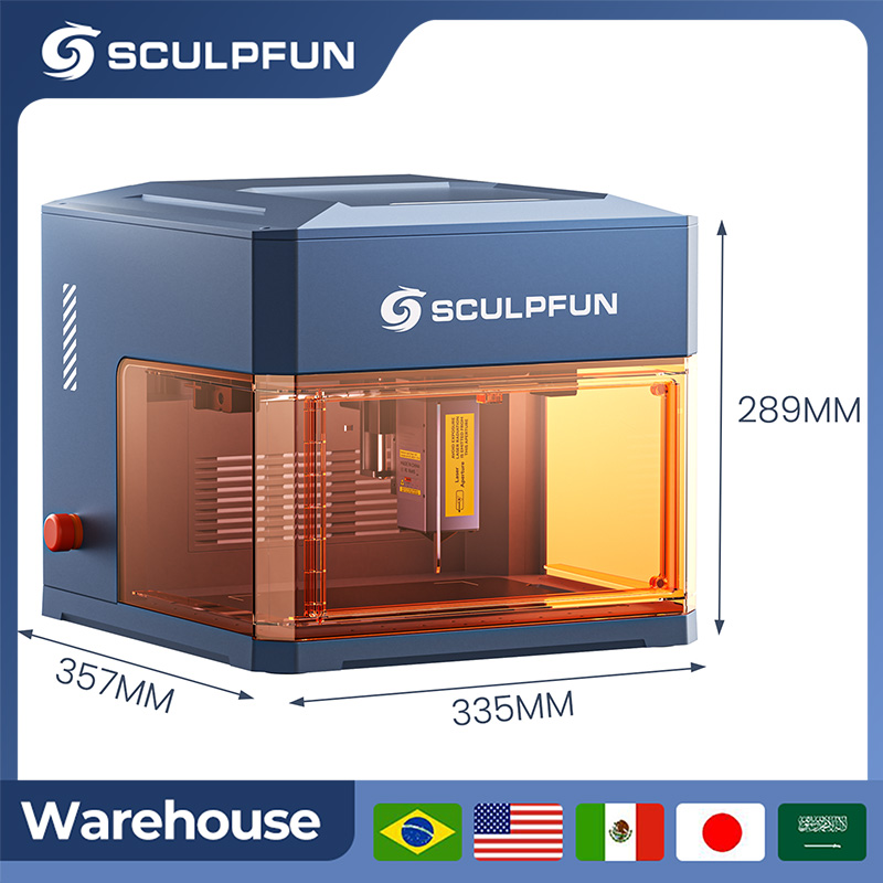 Industrial Laser Engraver - SCULPFUN 12W Diodenlaser 1,2W Infrarot-Lasermaschine, tragbare